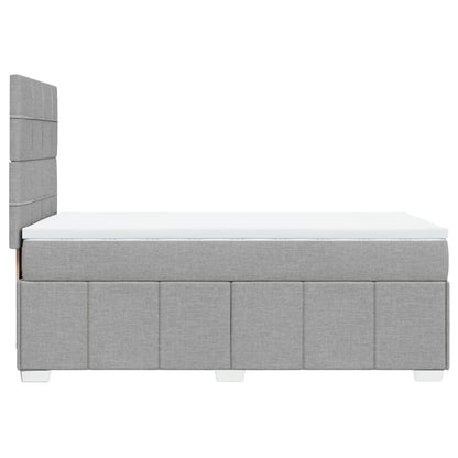 Box Spring Postel S Matrací Světle Šedý 100 X 200 Cm Textil