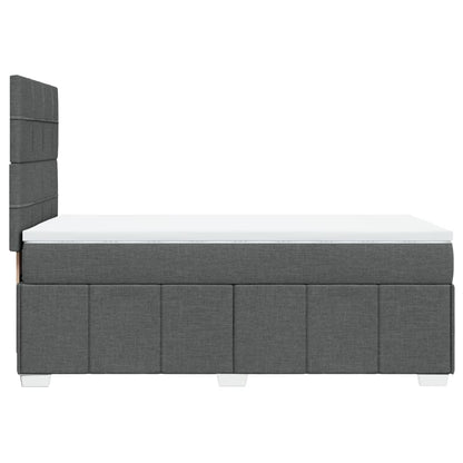 Box Spring Postel S Matrací Tmavě Šedá 100 X 200 Cm Textil