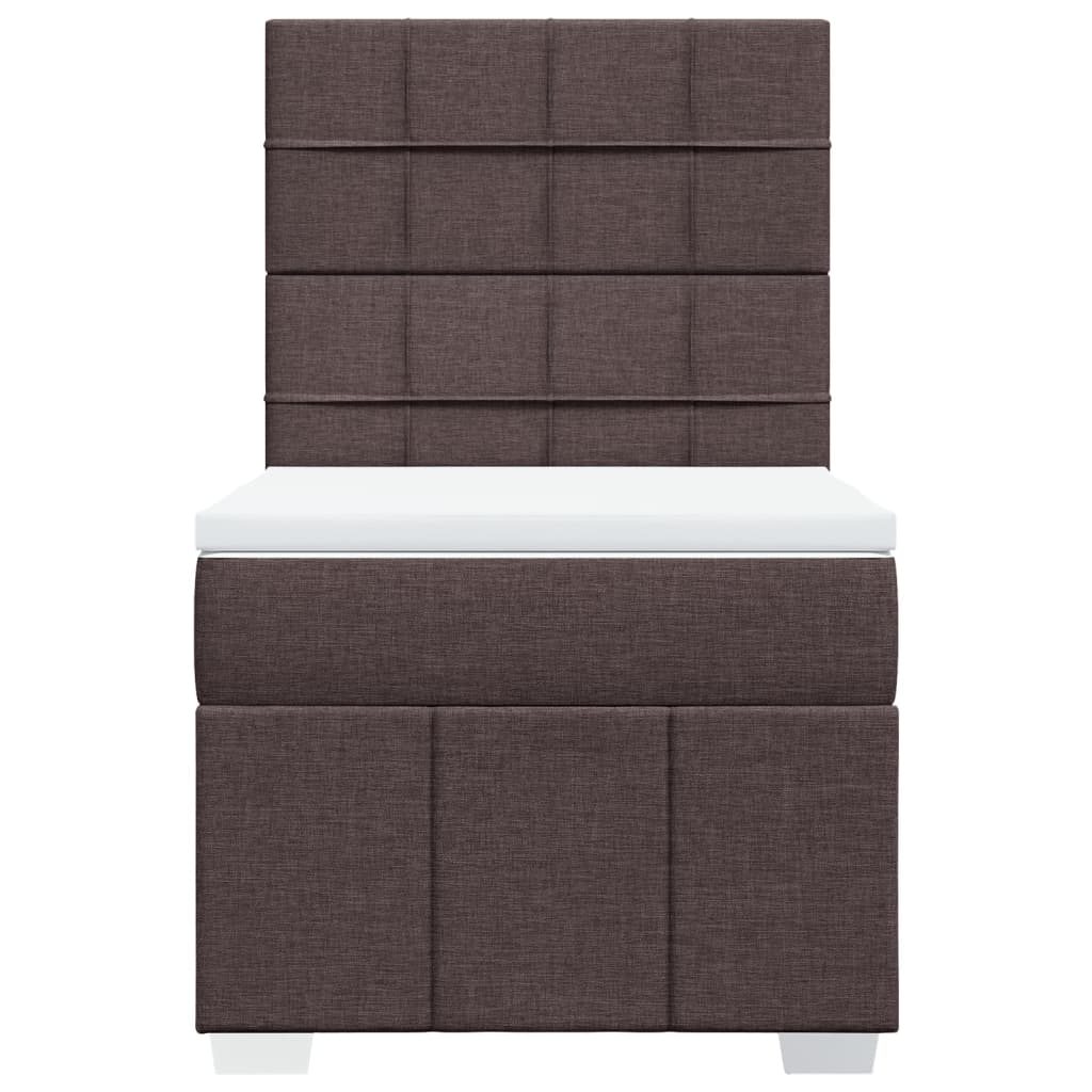 Box Spring Postel S Matrací Tmavě Hnědá 100 X 200 Cm Textil