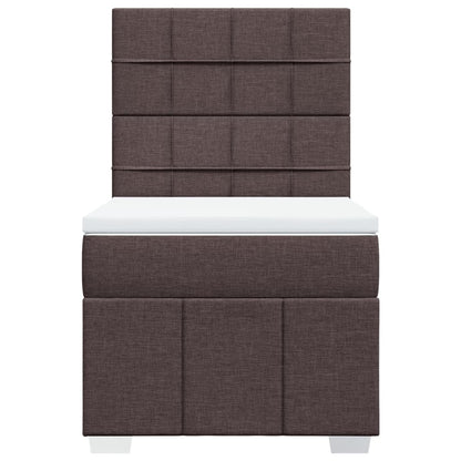 Box Spring Postel S Matrací Tmavě Hnědá 100 X 200 Cm Textil