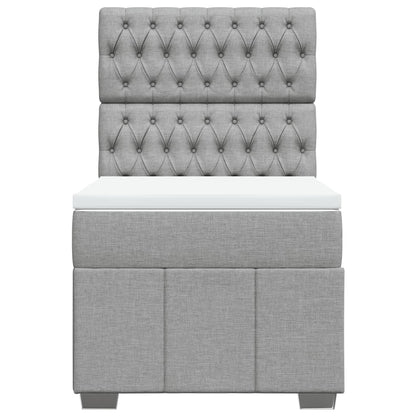 Box Spring Postel S Matrací Světle Šedý 100 X 200 Cm Textil