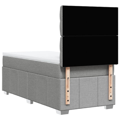 Box Spring Postel S Matrací Světle Šedý 100 X 200 Cm Textil