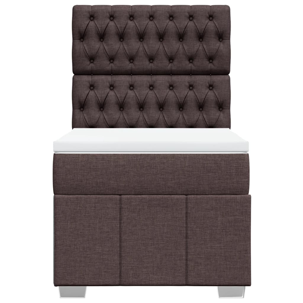 Box Spring Postel S Matrací Tmavě Hnědá 100 X 200 Cm Textil
