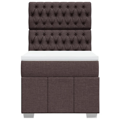 Box Spring Postel S Matrací Tmavě Hnědá 100 X 200 Cm Textil