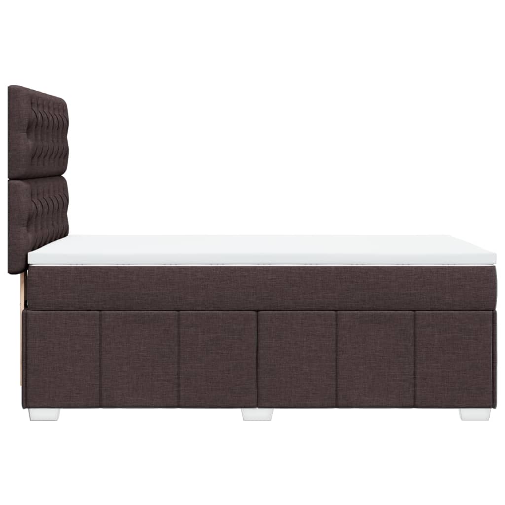 Box Spring Postel S Matrací Tmavě Hnědá 100 X 200 Cm Textil