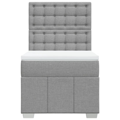 Box Spring Postel S Matrací Světle Šedý 100 X 200 Cm Textil
