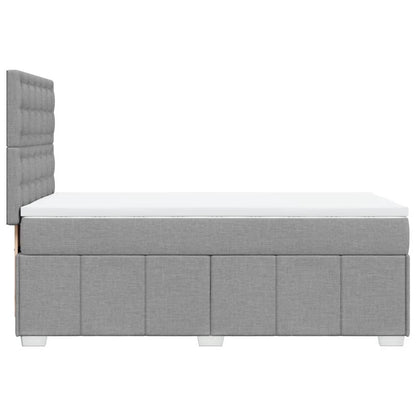 Box Spring Postel S Matrací Světle Šedý 100 X 200 Cm Textil