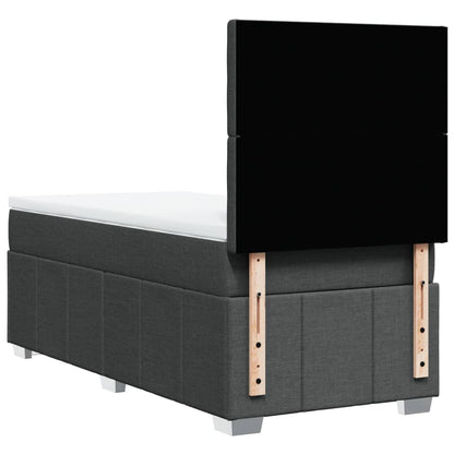 Box Spring Postel S Matrací Tmavě Šedá 100 X 200 Cm Textil