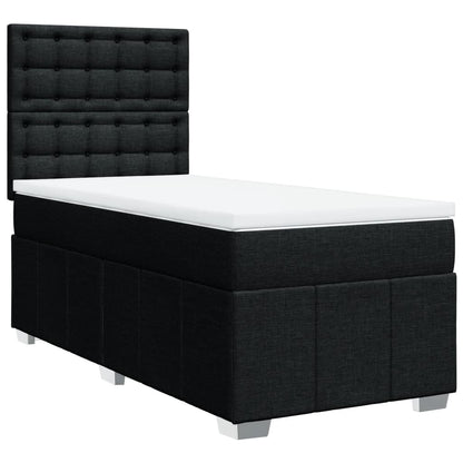 Box Spring Postel S Matrací Černá Textil Černá