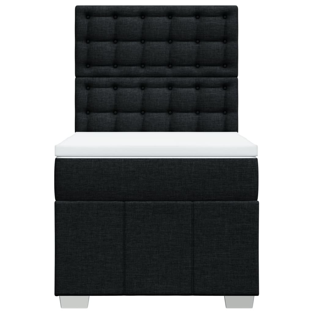 Box Spring Postel S Matrací Černá Textil Černá