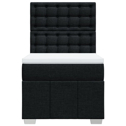 Box Spring Postel S Matrací Černá Textil Černá