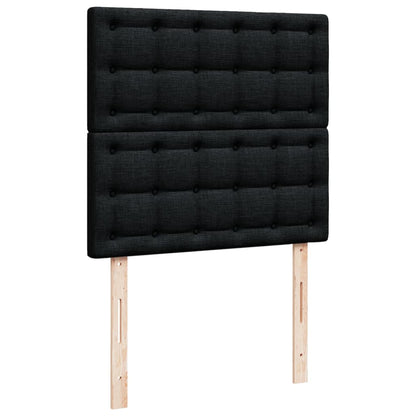 Box Spring Postel S Matrací Černá Textil Černá