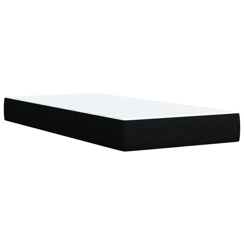 Box Spring Postel S Matrací Černá Textil Černá