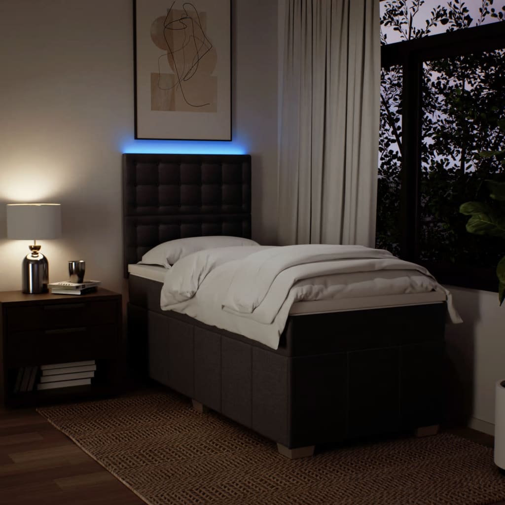 Box Spring Postel S Matrací Tmavě Hnědá 100 X 200 Cm Textil