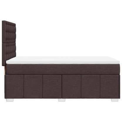 Box Spring Postel S Matrací Tmavě Hnědá 100 X 200 Cm Textil