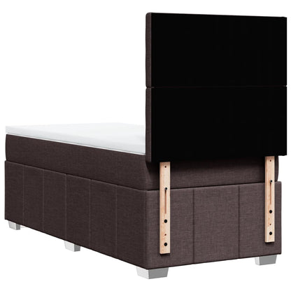 Box Spring Postel S Matrací Tmavě Hnědá 100 X 200 Cm Textil