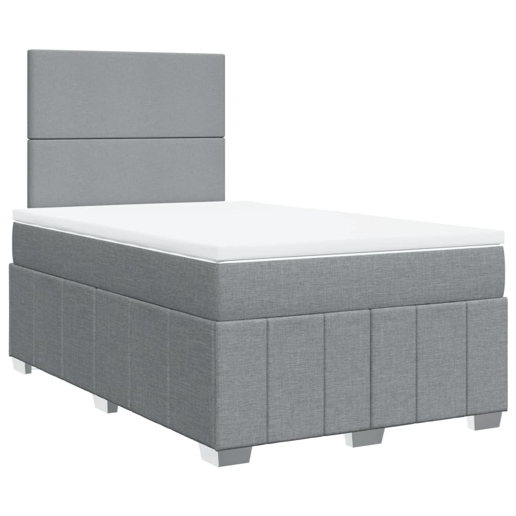 Box Spring Postel S Matrací Světle Šedá 120X190 Cm Textil