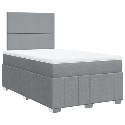 Box Spring Postel S Matrací Světle Šedá 120X190 Cm Textil