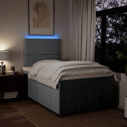 Box Spring Postel S Matrací Světle Šedá 120X190 Cm Textil