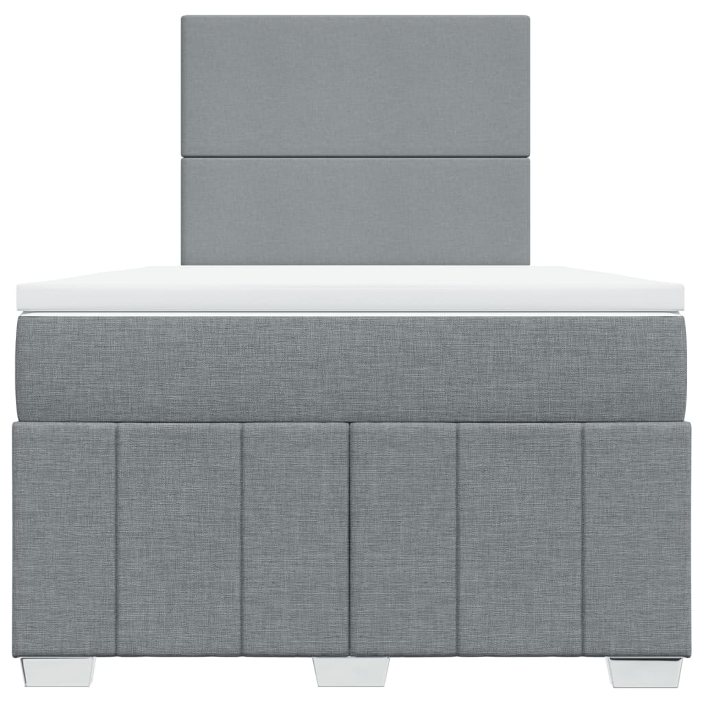 Box Spring Postel S Matrací Světle Šedá 120X190 Cm Textil