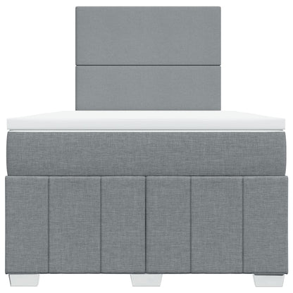Box Spring Postel S Matrací Světle Šedá 120X190 Cm Textil