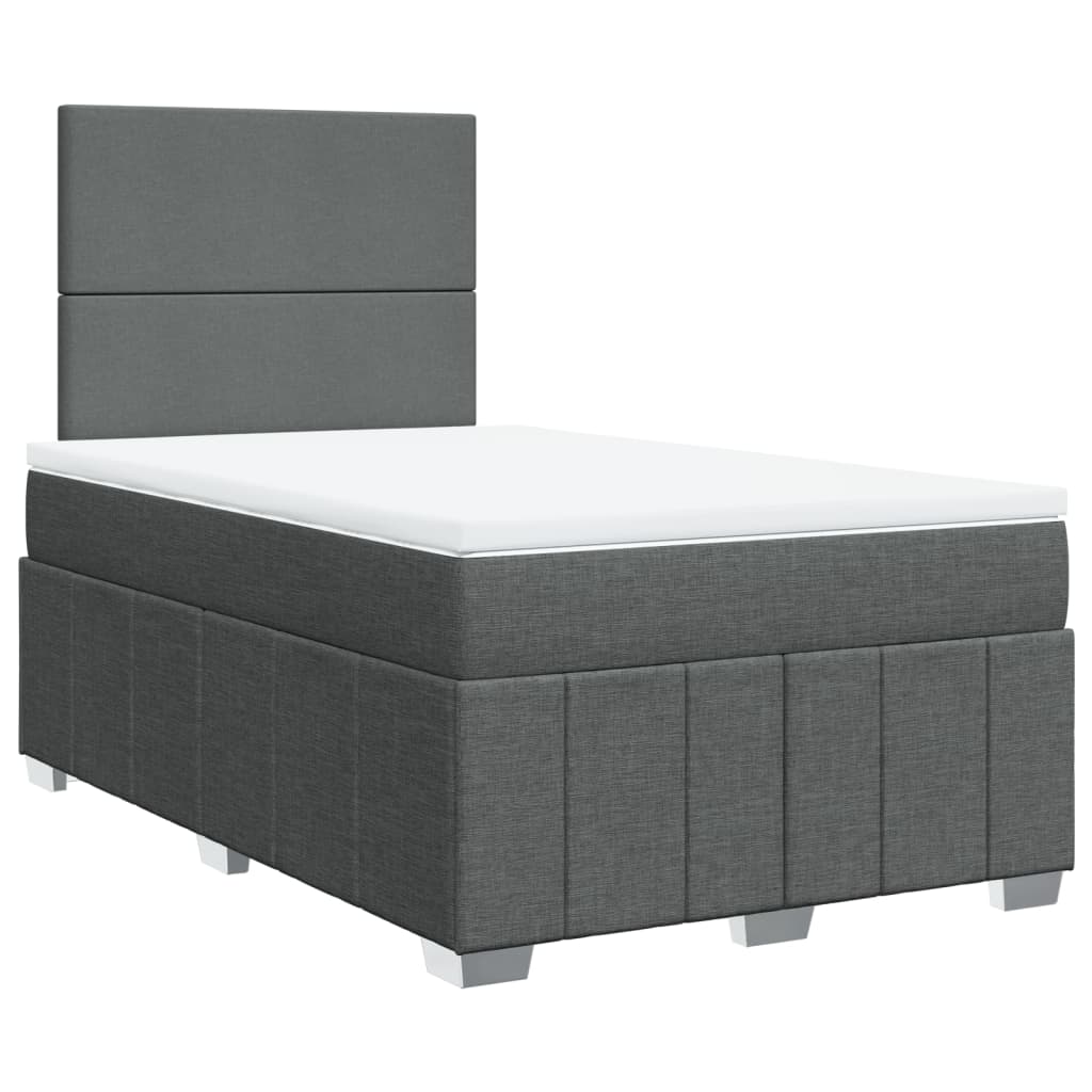 Box Spring Postel S Matrací Tmavě Šedá 120X190 Cm Textil