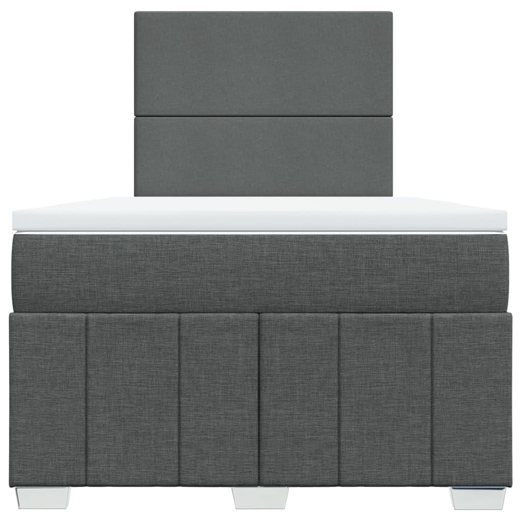 Box Spring Postel S Matrací Tmavě Šedá 120X190 Cm Textil