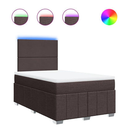 Box Spring Postel S Matrací Tmavě Hnědá 120X190 Cm Textil