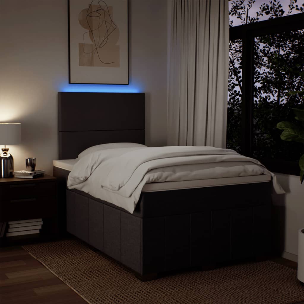 Box Spring Postel S Matrací Tmavě Hnědá 120X190 Cm Textil