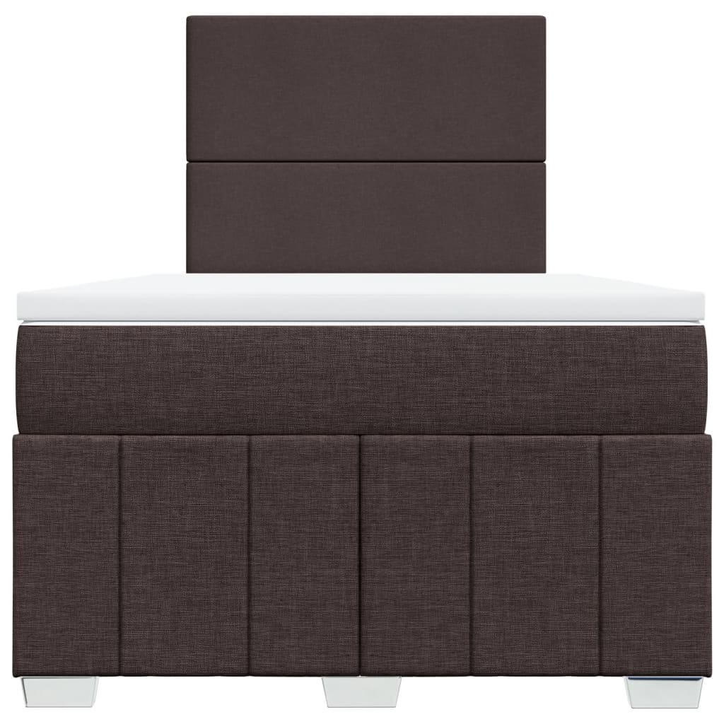 Box Spring Postel S Matrací Tmavě Hnědá 120X190 Cm Textil