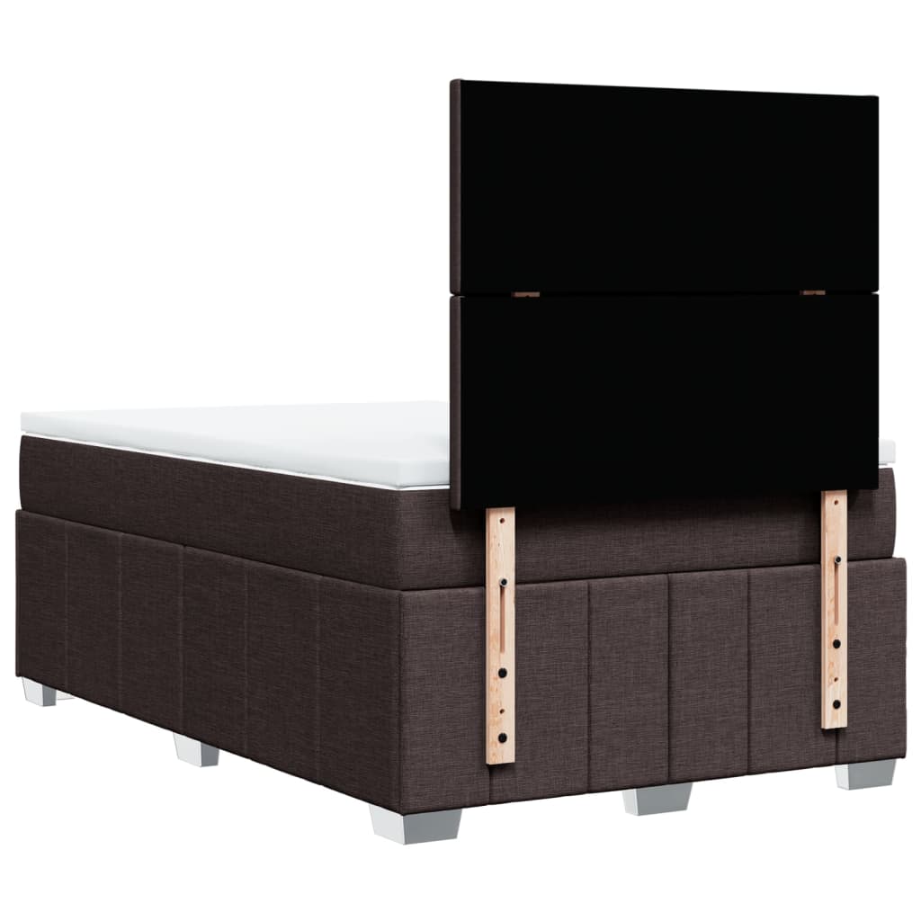 Box Spring Postel S Matrací Tmavě Hnědá 120X190 Cm Textil