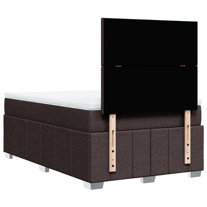 Box Spring Postel S Matrací Tmavě Hnědá 120X190 Cm Textil