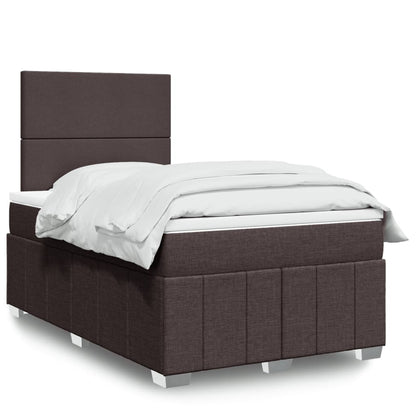 Box Spring Postel S Matrací Tmavě Hnědá 120X190 Cm Textil