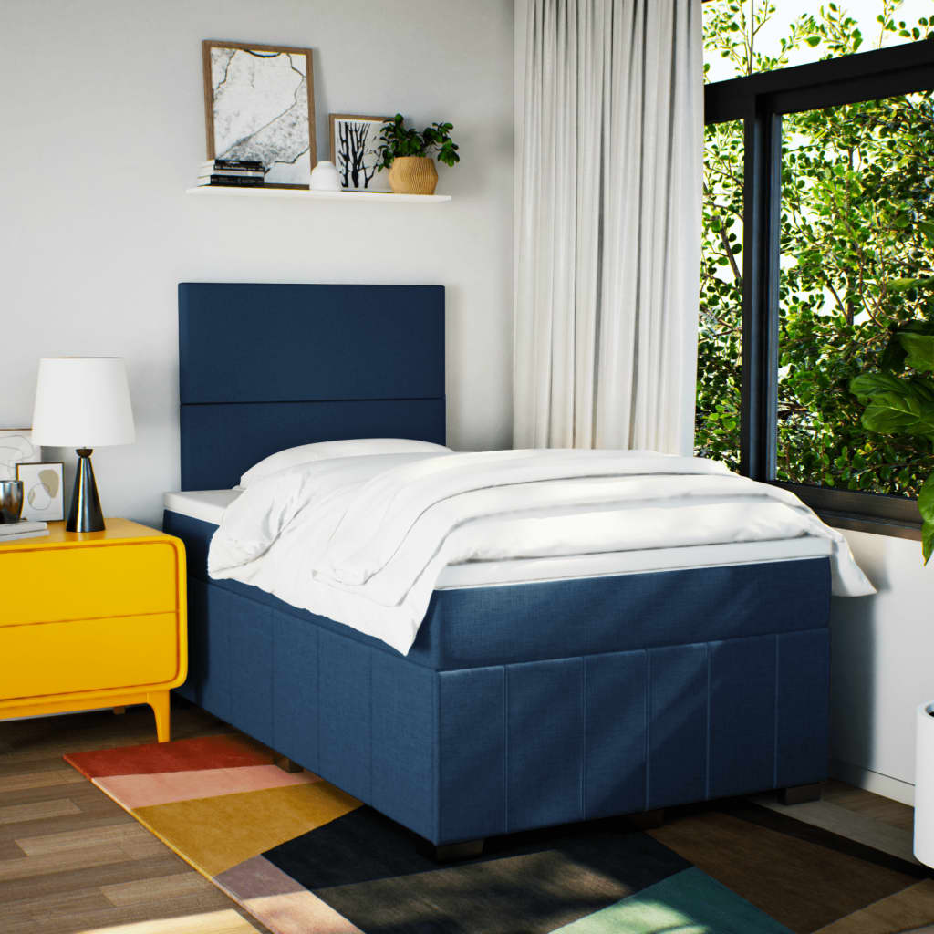 Box Spring Postel S Matrací Černá 120X190 Cm Textil