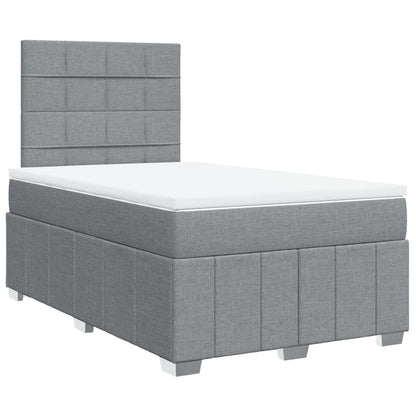 Box Spring Postel S Matrací Světle Šedá 120X190 Cm Textil