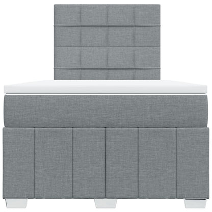 Box Spring Postel S Matrací Světle Šedá 120X190 Cm Textil