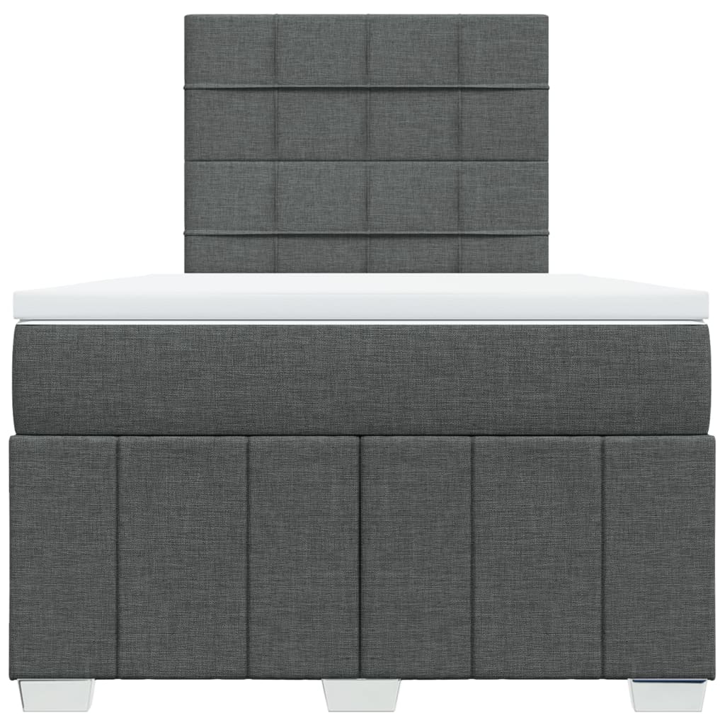 Box Spring Postel S Matrací Tmavě Šedá 120X190 Cm Textil