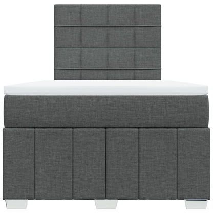 Box Spring Postel S Matrací Tmavě Šedá 120X190 Cm Textil