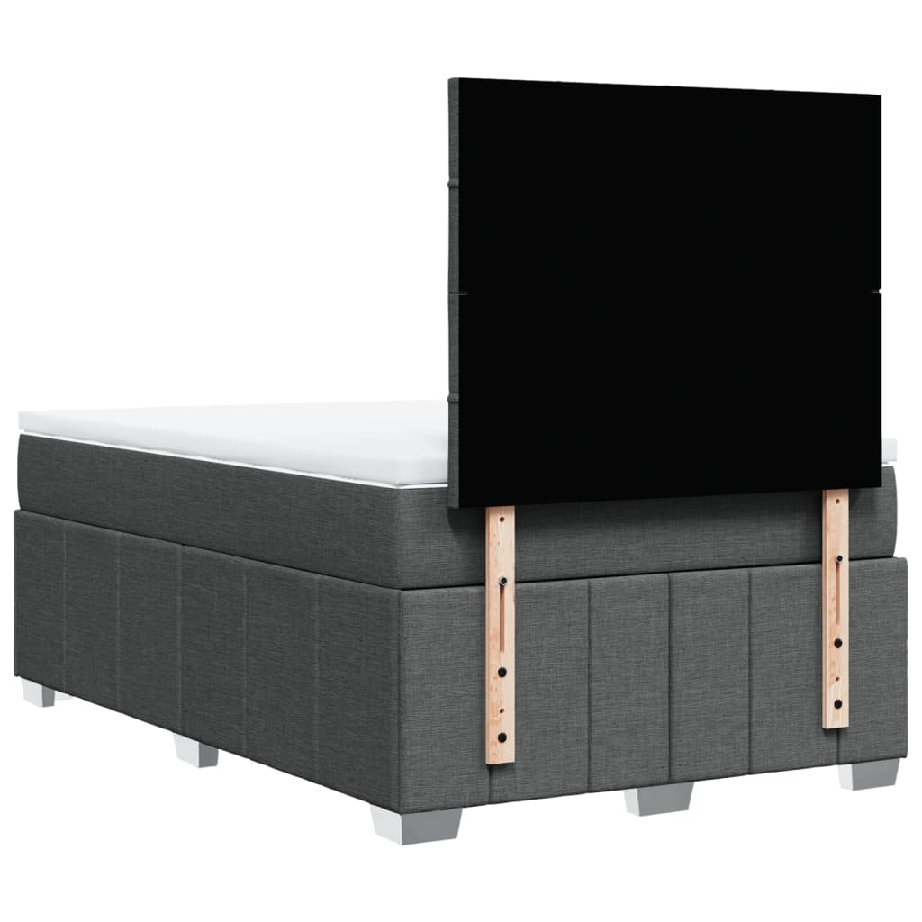 Box Spring Postel S Matrací Tmavě Šedá 120X190 Cm Textil