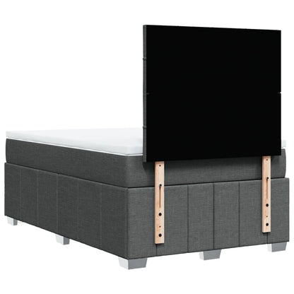 Box Spring Postel S Matrací Tmavě Šedá 120X190 Cm Textil