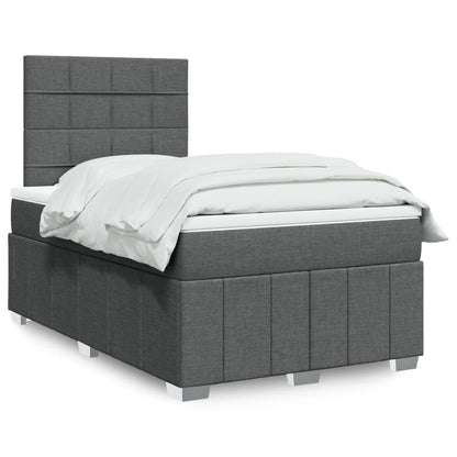 Box Spring Postel S Matrací Tmavě Šedá 120X190 Cm Textil