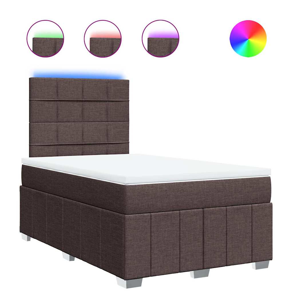 Box Spring Postel S Matrací Tmavě Hnědá 120X190 Cm Textil