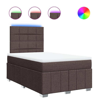 Box Spring Postel S Matrací Tmavě Hnědá 120X190 Cm Textil