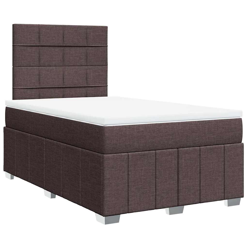 Box Spring Postel S Matrací Tmavě Hnědá 120X190 Cm Textil