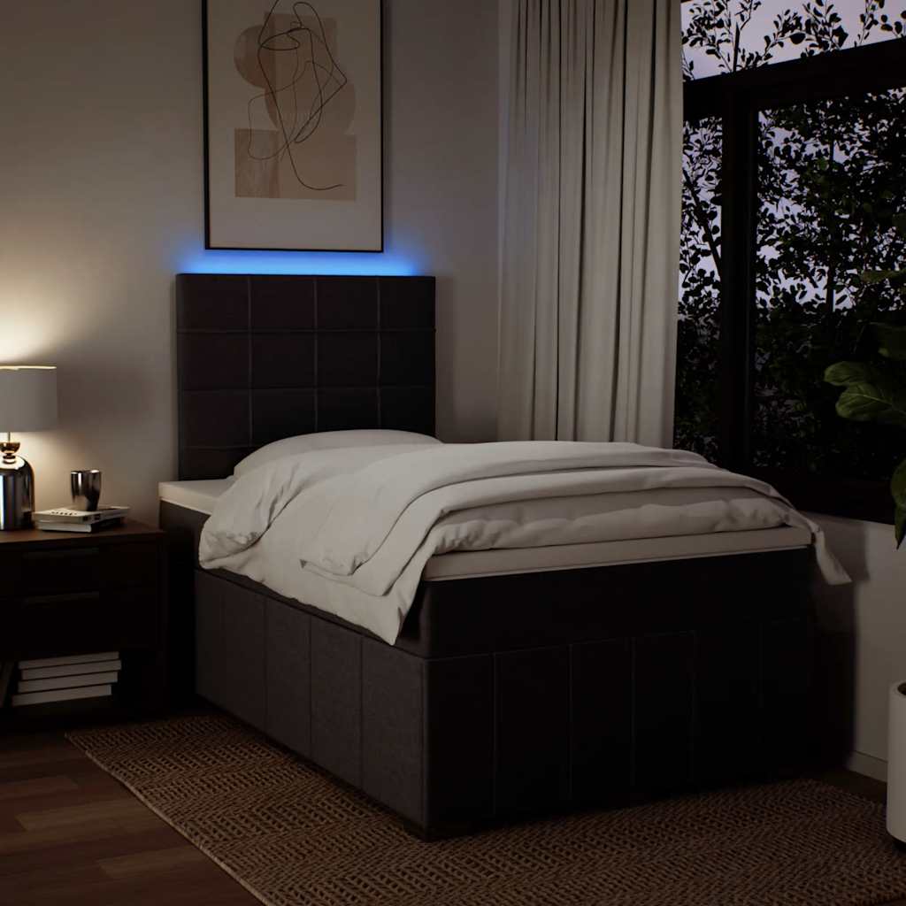 Box Spring Postel S Matrací Tmavě Hnědá 120X190 Cm Textil