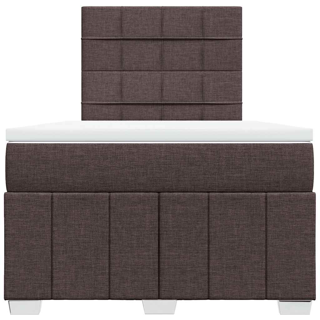 Box Spring Postel S Matrací Tmavě Hnědá 120X190 Cm Textil