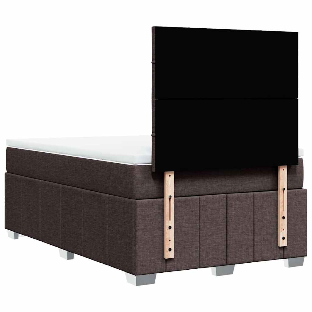 Box Spring Postel S Matrací Tmavě Hnědá 120X190 Cm Textil