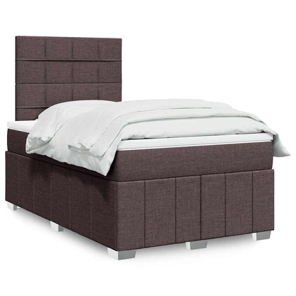 Box Spring Postel S Matrací Tmavě Hnědá 120X190 Cm Textil