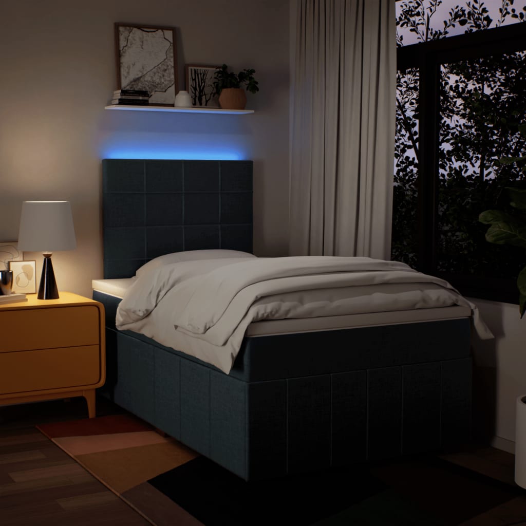 Box Spring Postel S Matrací Černá 120X190 Cm Textil