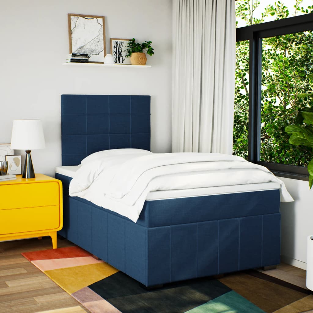 Box Spring Postel S Matrací Černá 120X190 Cm Textil